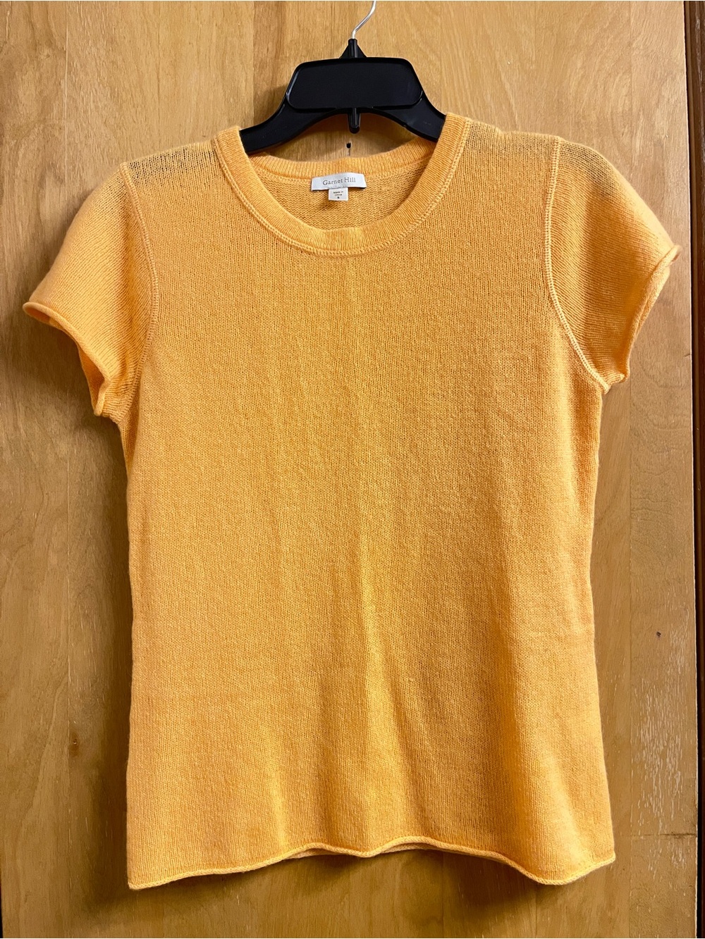 Cashmere Sherbet Orange Short Sleeve Knit Sweater S